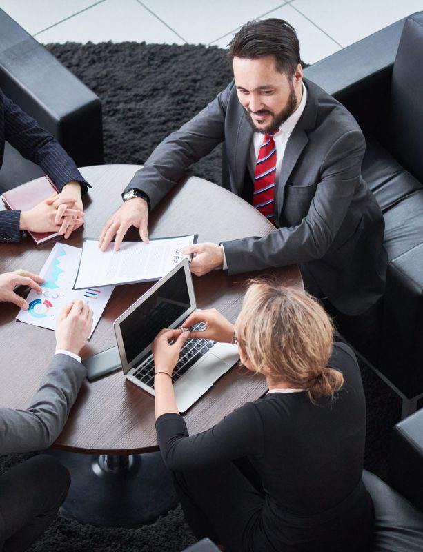 Business team discussing business project together at a meeting